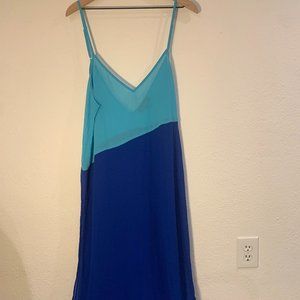 Lulus - L - NWT Swimsuit Coverup in Acqua and Bright Blue